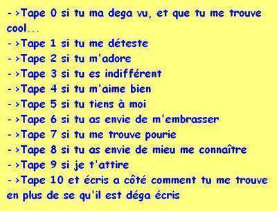 que dites vous?